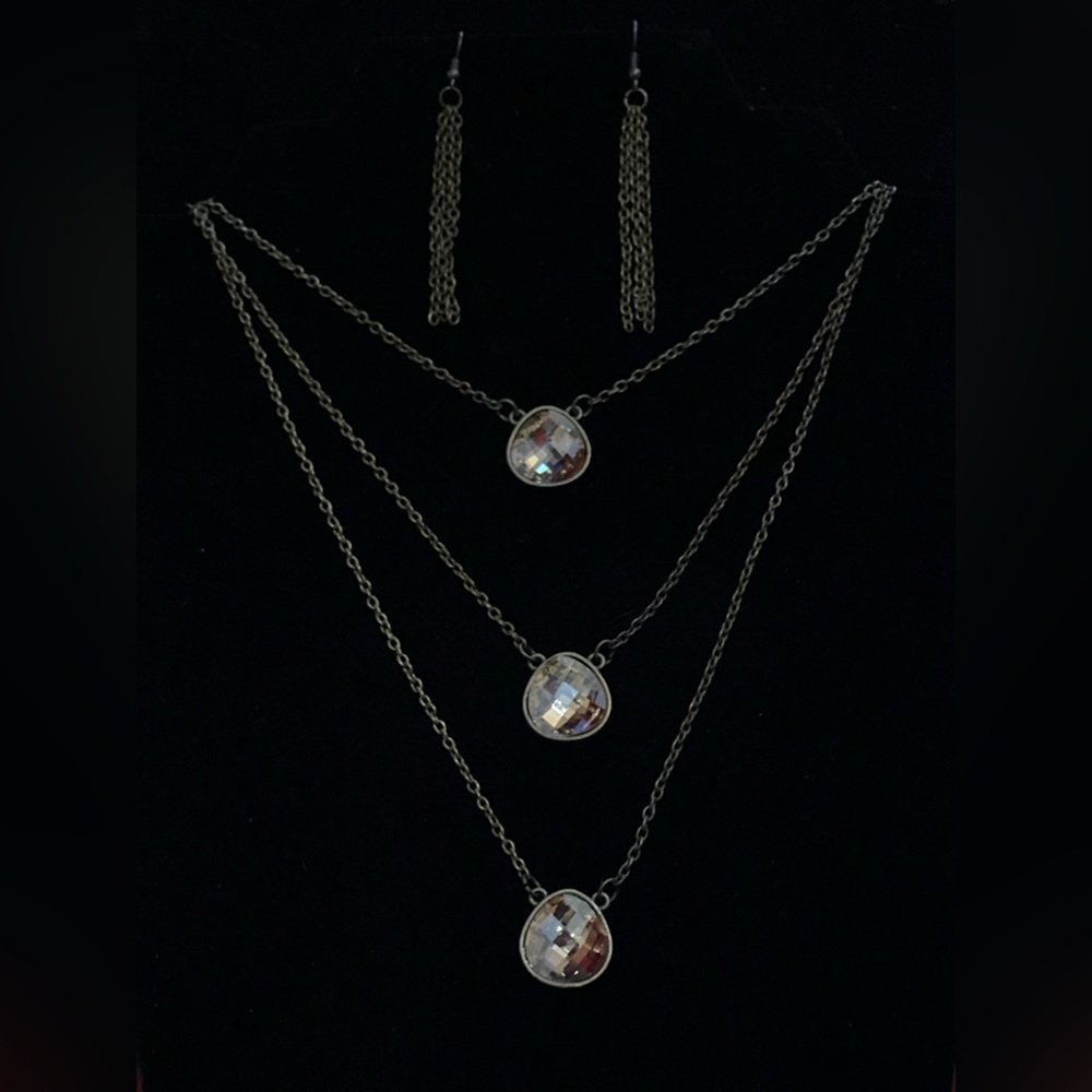 Gold three tier necklace